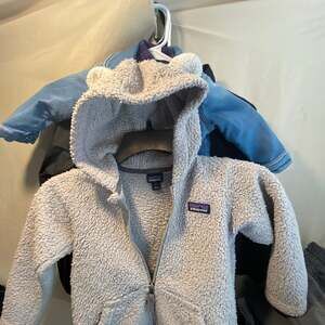 Patagonia Baby Furry Friends Fleece Hoody Bear Ears White